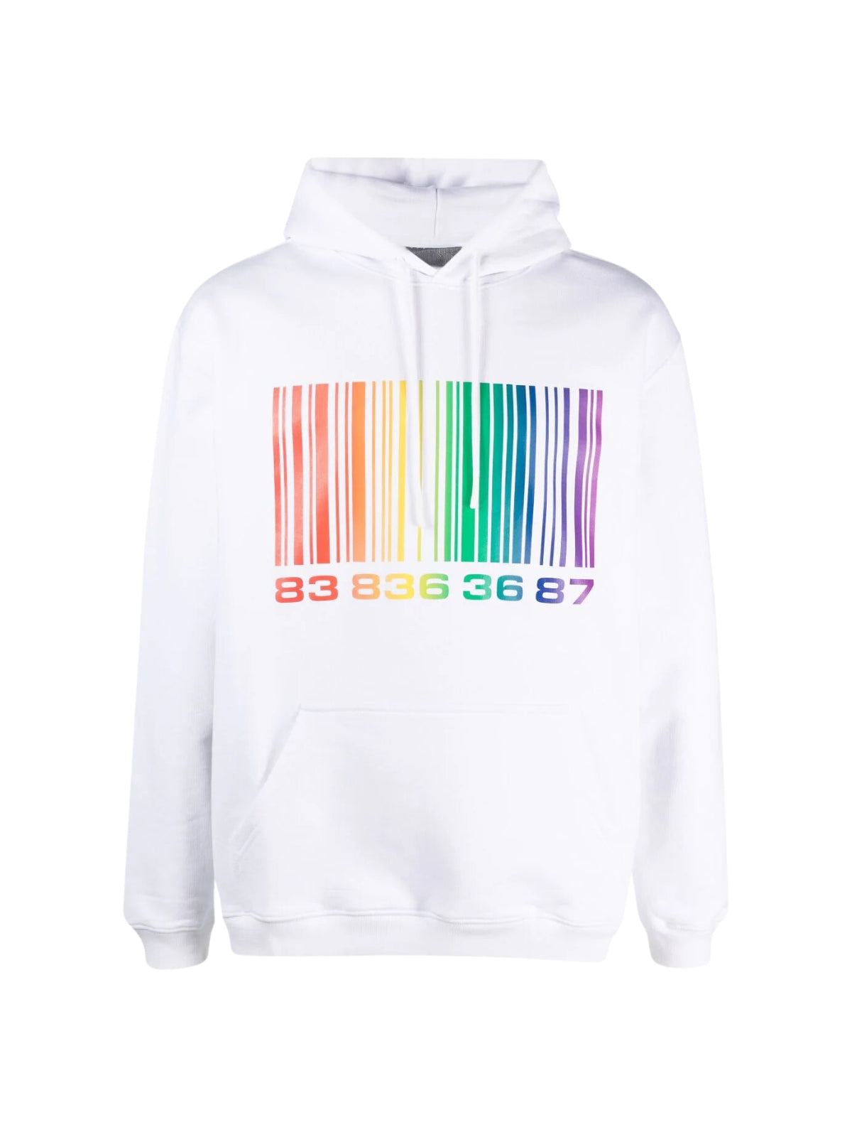 Vtmnts Sweater Rainbow Barcode Hoodie White