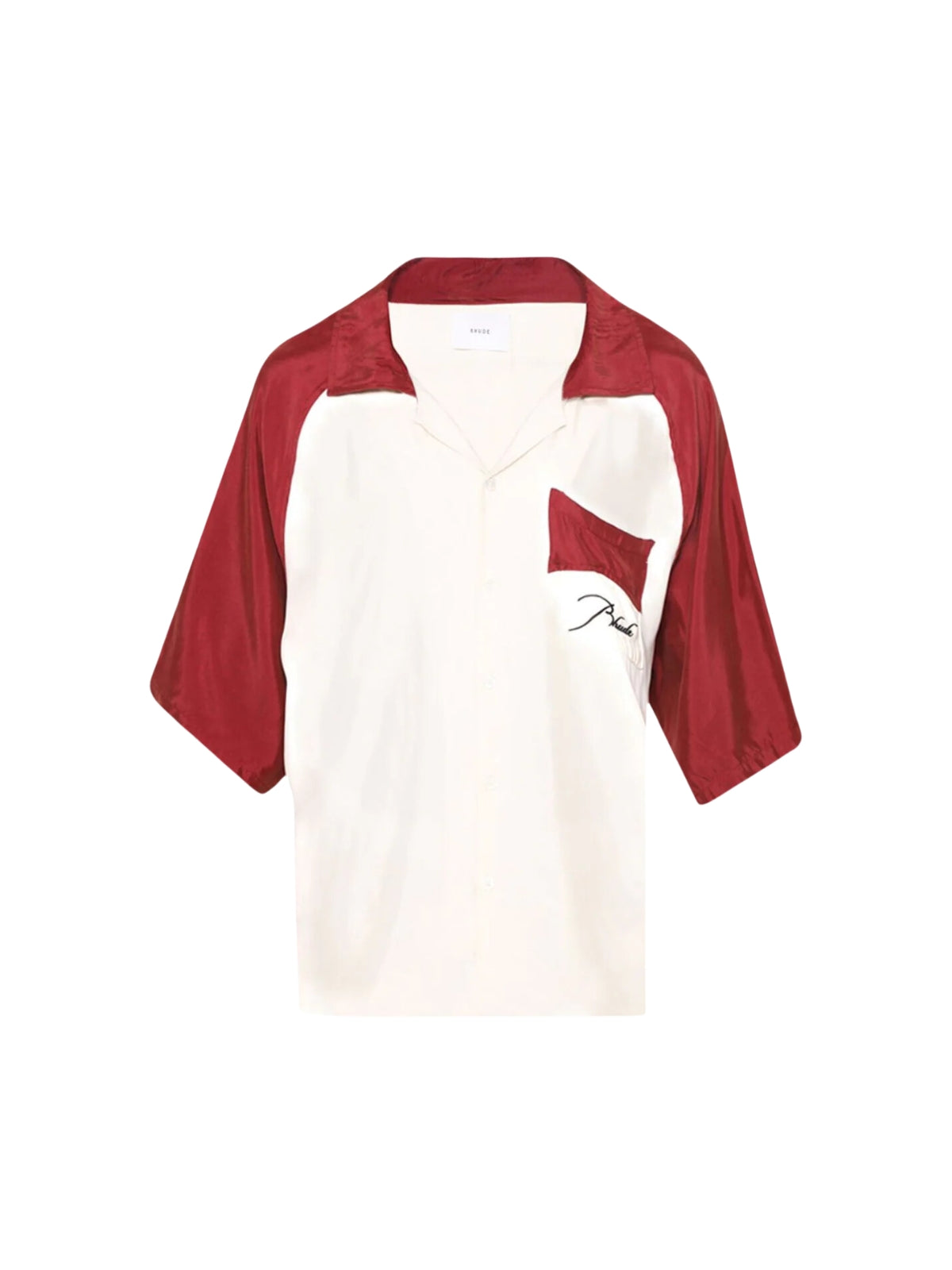 Rhude Golfer Raglan Poplin Button Up Maroon-Cream