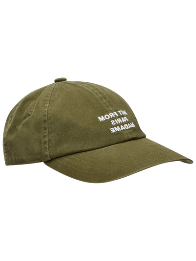 Drole De Monsieur Cap Slogan Print Khaki