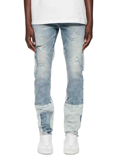 Purple Jeans Patched Bottom Blue