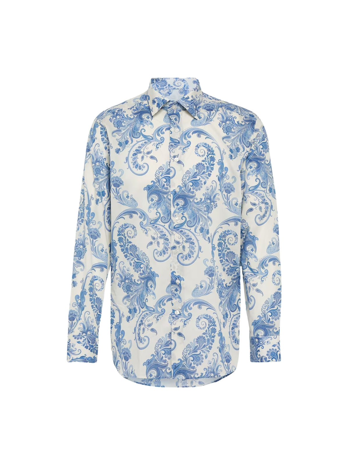Etro Shirt Allover Paisley Print Blue-White