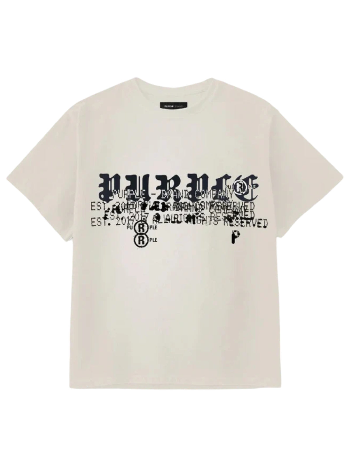 Purple T-Shirt Smudge Print Logo Off-White