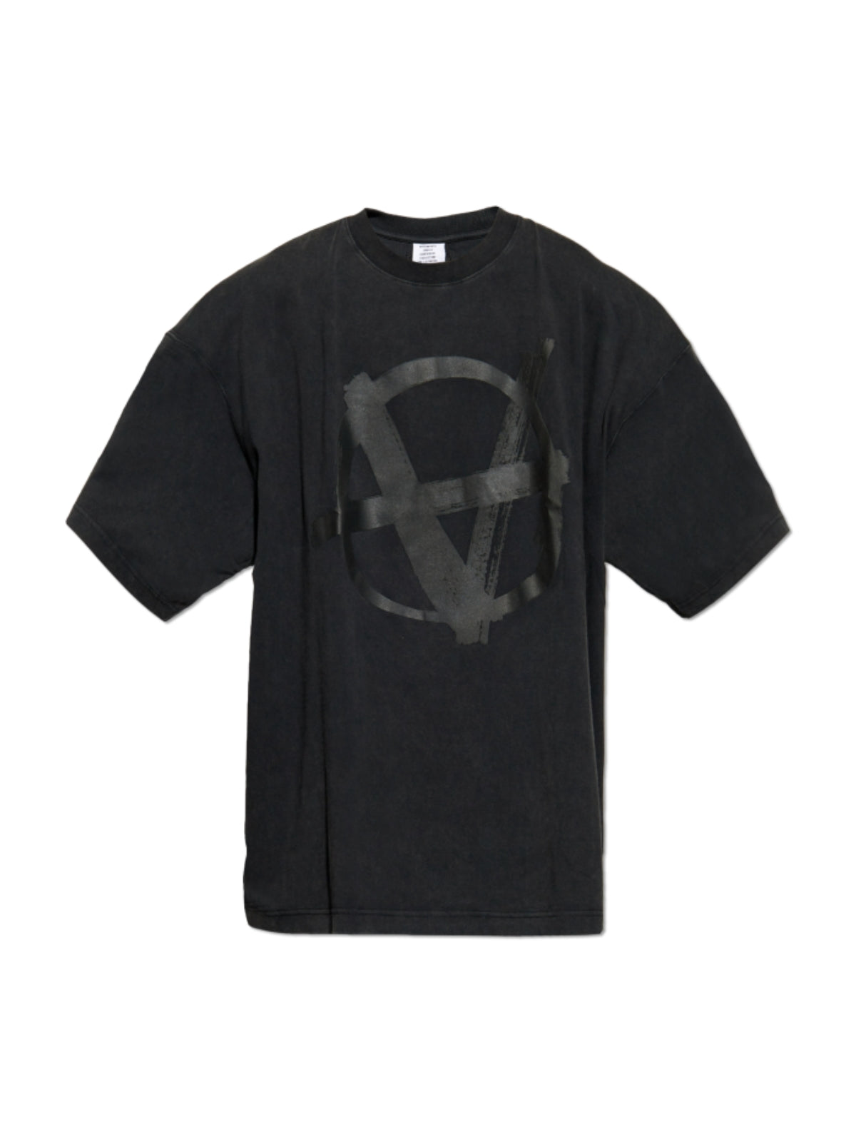 Vetements T-Shirt Double Anarchy Washed Black