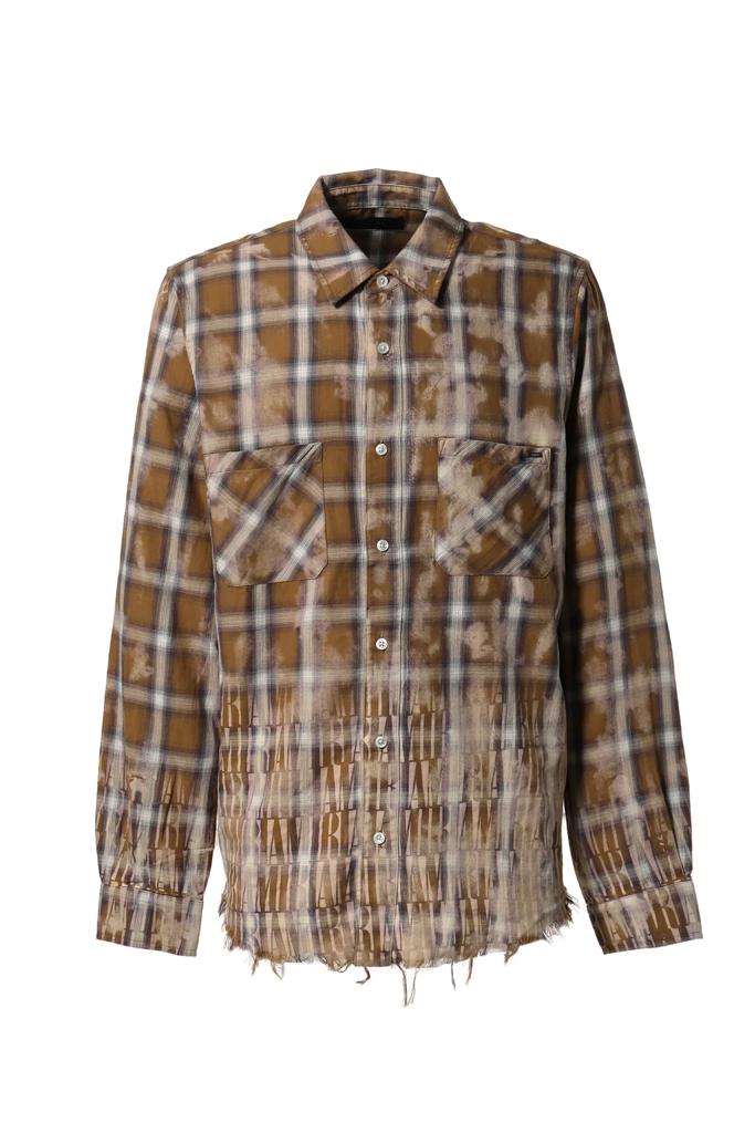 Amiri  Shirt Logo Check Brown