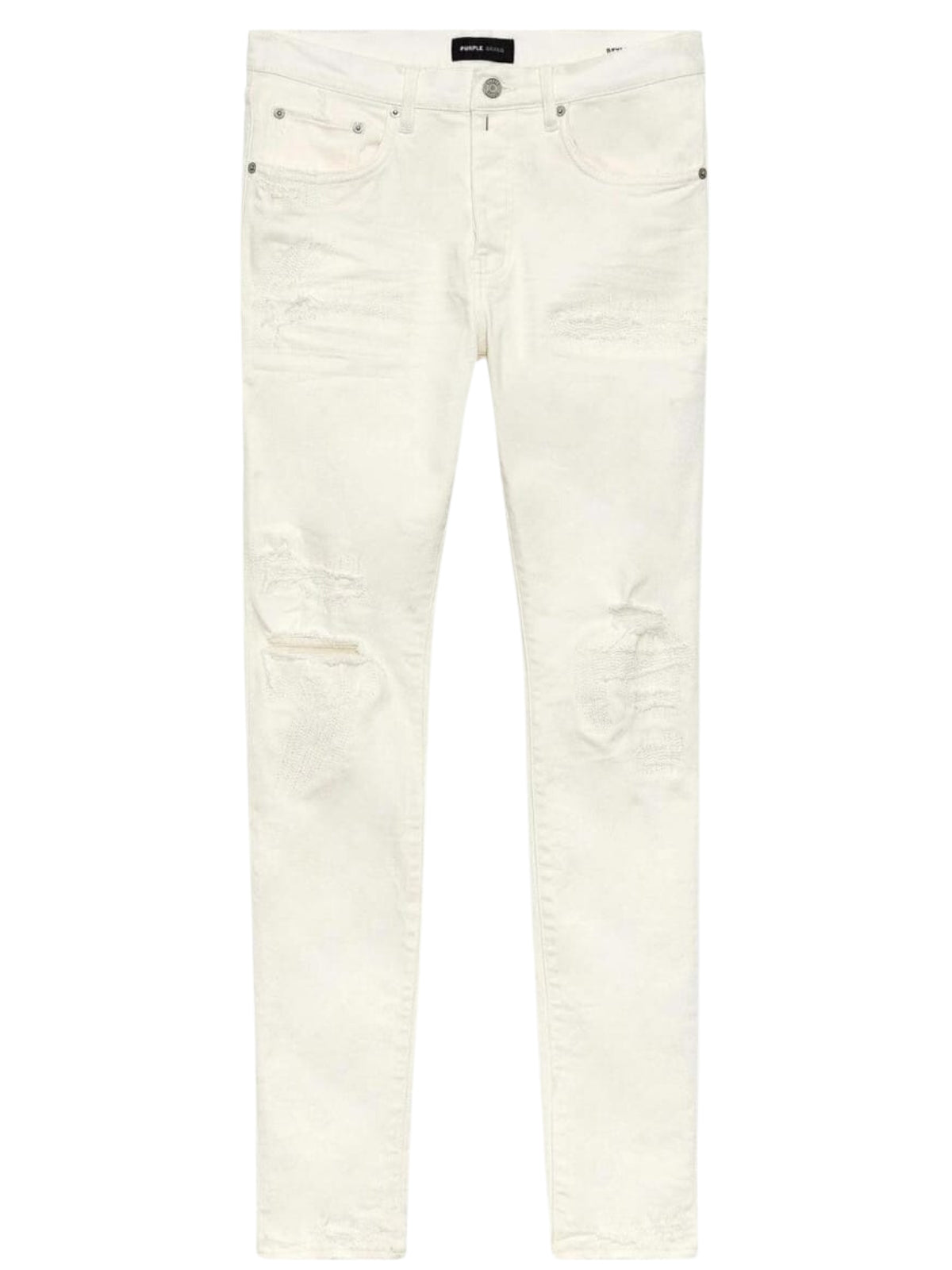 Purple Jeans Ripped White