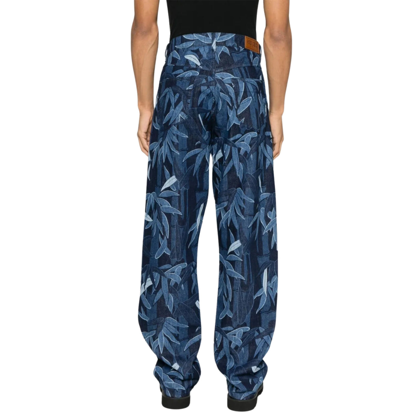 Kenzo Jeans Allover Print Wide Leg Blue