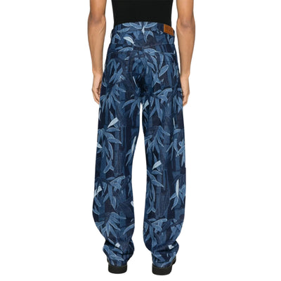 Kenzo Jeans Allover Print Wide Leg Blue