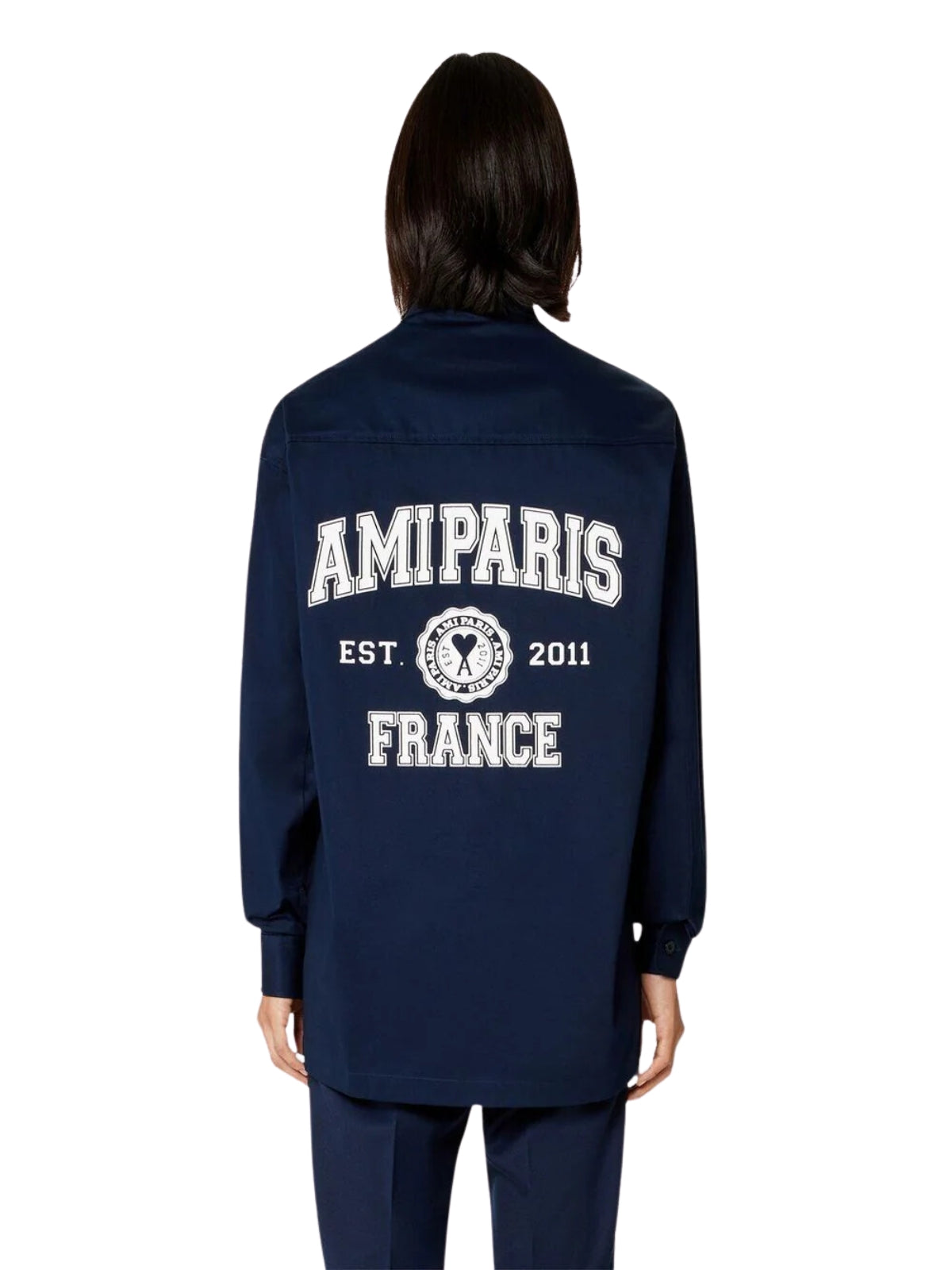 Ami Coat Top Pocket Nautic Blue