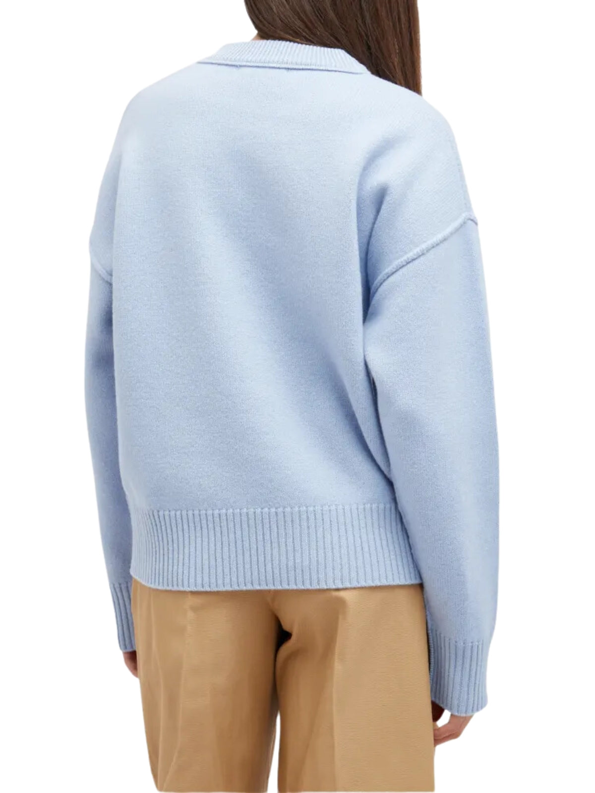Ami Sweater De Coeur Logo Powder Blue