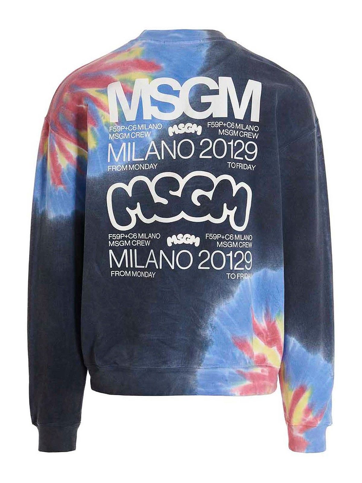 Msgm Sweater Double Logo Blue-Red-Yellow