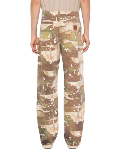 Msgm Jeans Canvas Allover Print Camo