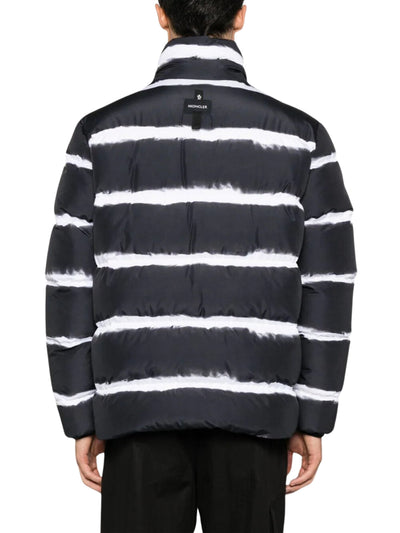 Moncler Jacket Sil Short Down Stripe Black-White