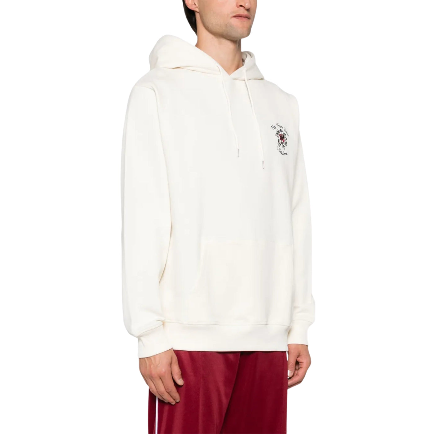 Drole De Monsieur Hoodie Fleurs Slogan Cream