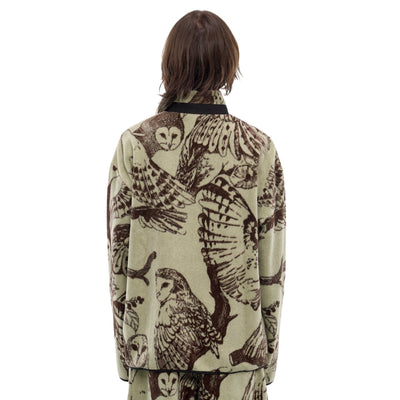Jil Sander Jacket Allover Owl Print Khaki-Brown