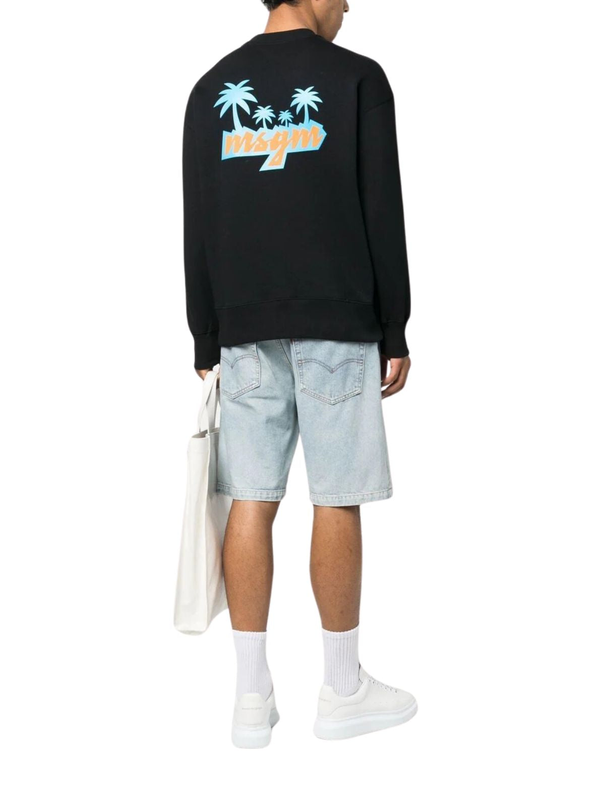 Msgm Sweater Felpa Logo Black