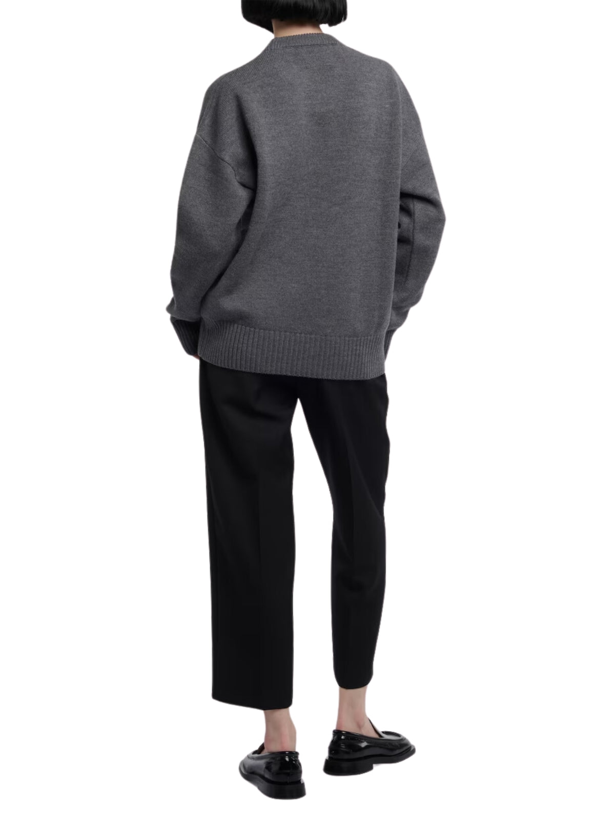 Ami Sweater De Coeur Logo Grey