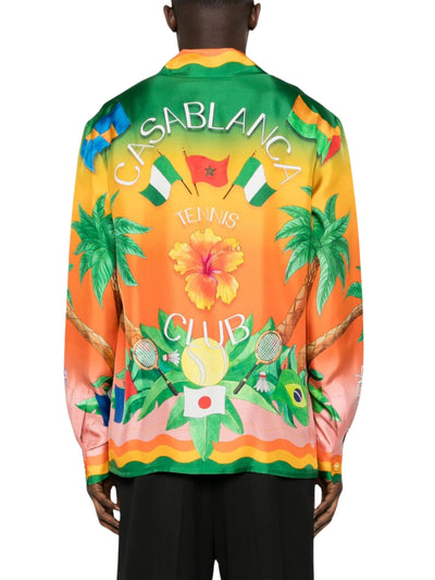 Casablanca Shirt Cuban Collar Tennis Club En Fleur Multicolour