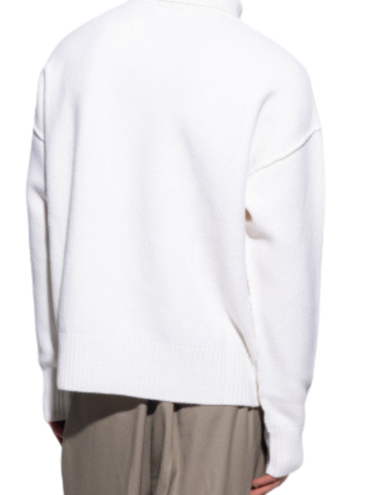 Ami  Sweater Big  Logo Poloneck White