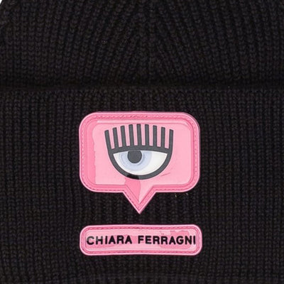 Chiara Ferragni Beanie Eyelike Logo Black-Pink
