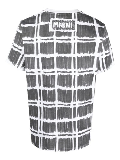 Marni T-Shirt Check Fields Grey-White
