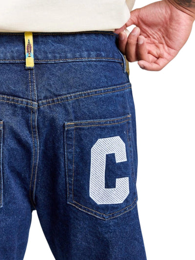 Ice-Cream Jeans Running Dog Double Scoop Mid Wash Blue