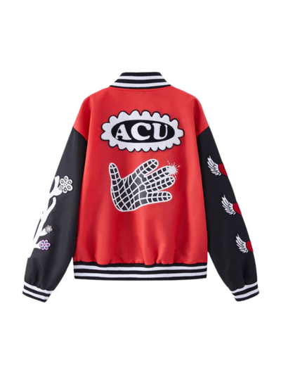 Acupuncture Jacket Bomber Logo Red-Black