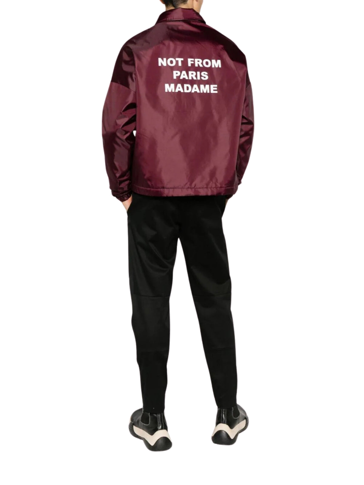 Drole De Monsieur Jacket Stud Slogan Maron