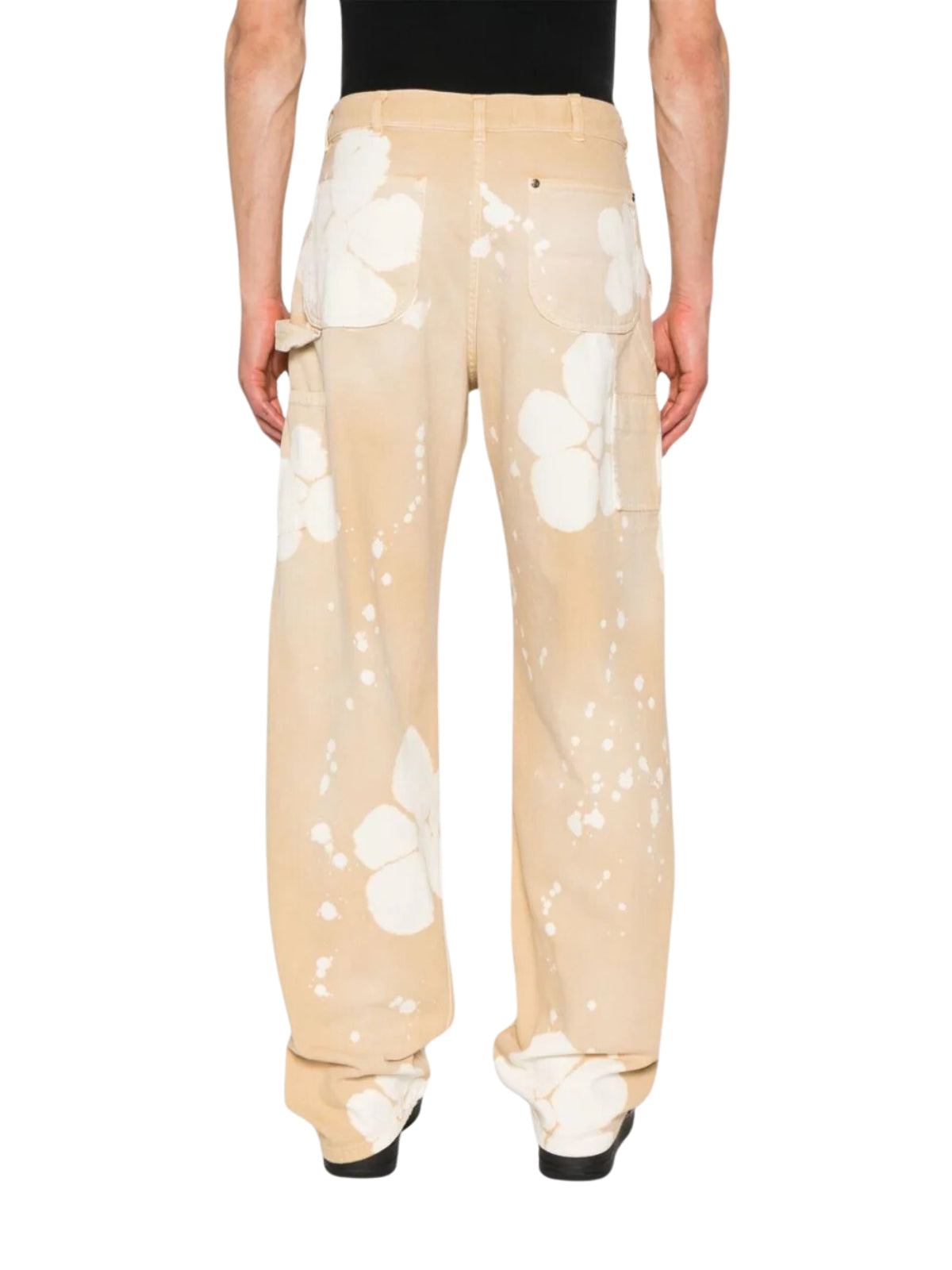 Msgm Jeans Flower Prints Sand