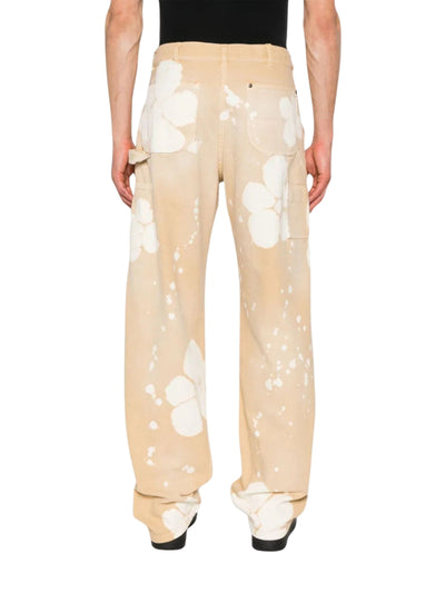 Msgm Jeans Flower Prints Sand