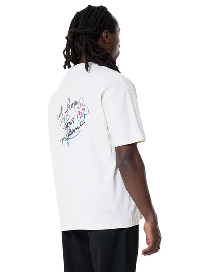 Drole De Monsieur T-Shirt Slogan Print Cream