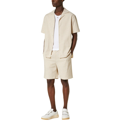 Drole De Monsieur Shirt Checkered Beige