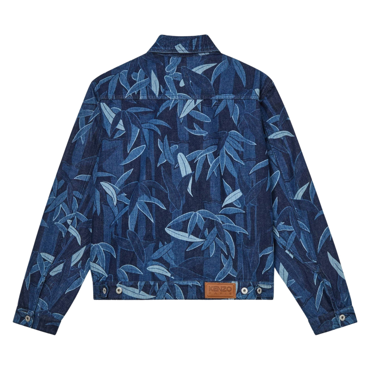 Kenzo Jacket Allover Leaves Print Blue