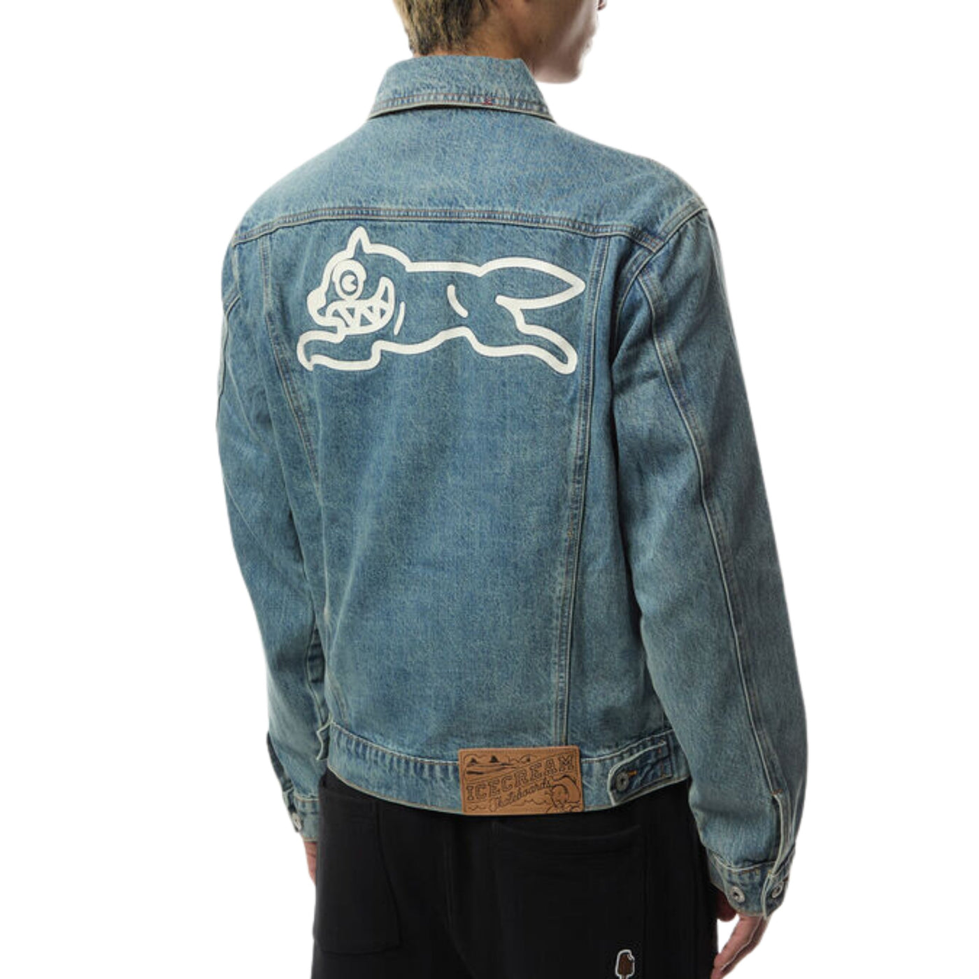 Ice-Cream Jacket Check Lined Trucker Vintage Wash Blue