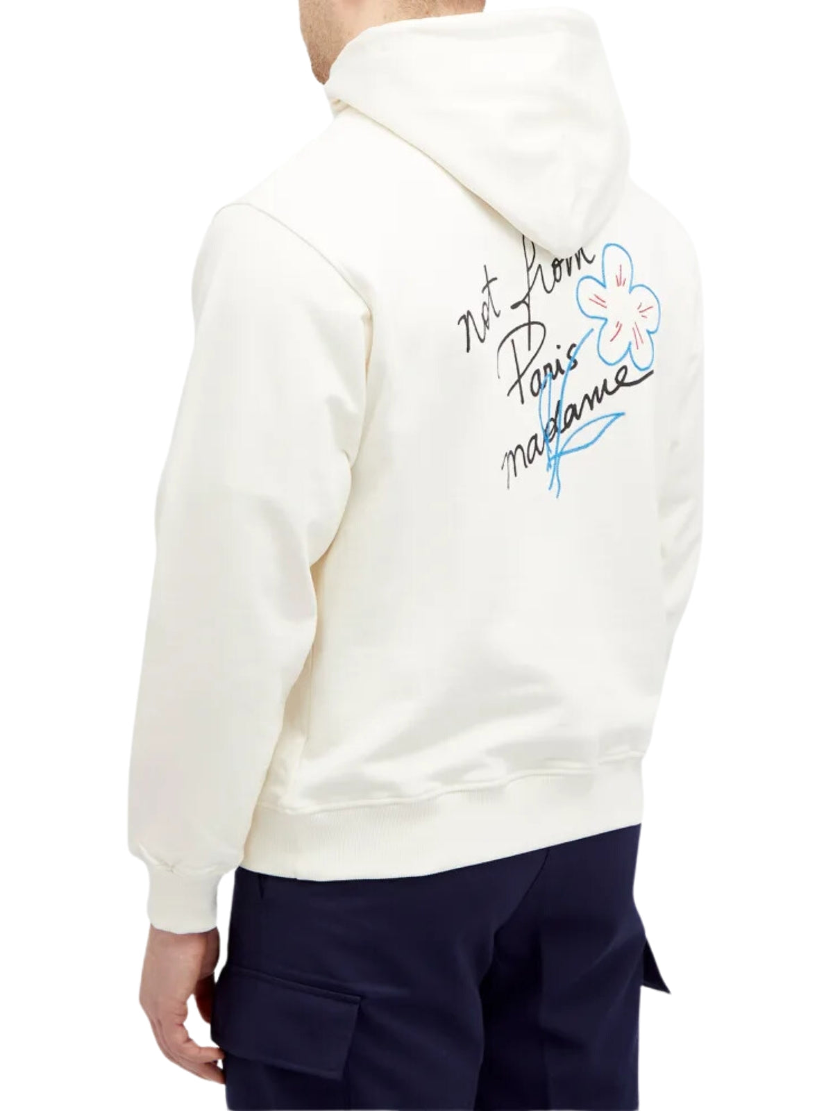 Drole De Monsieur Hoodie Slogan Cream