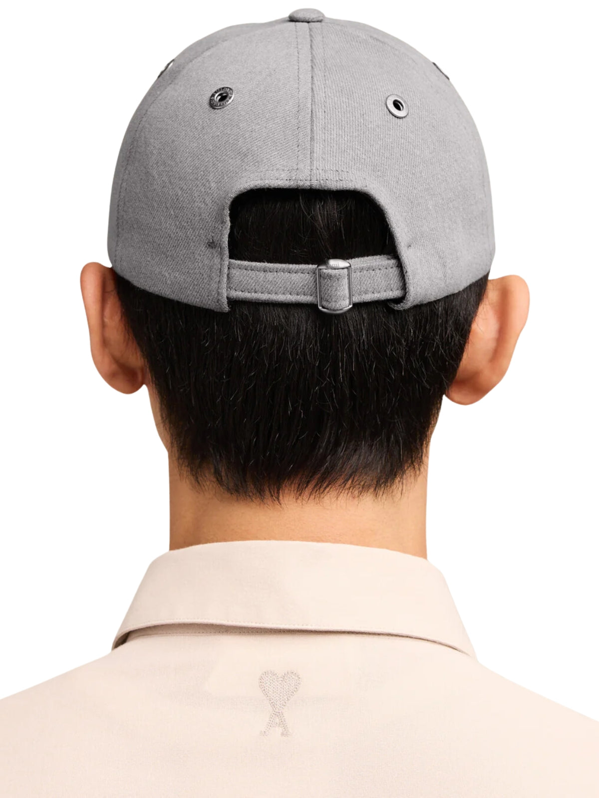 Ami Cap De Coeur Embroidery Denim Javel Grey