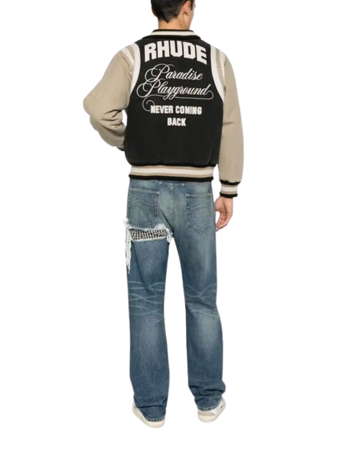 Rhude Jacket Varsity Washed Canvas Black-Grey