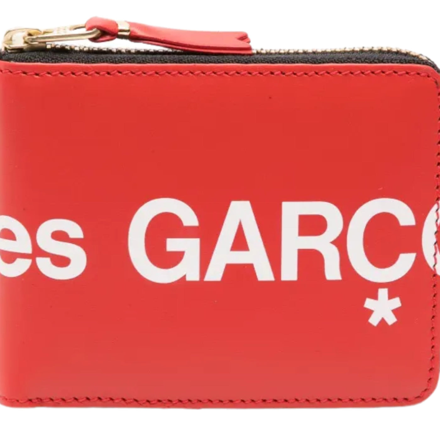 Comme Des Garcons Wallet Leather Logo Red
