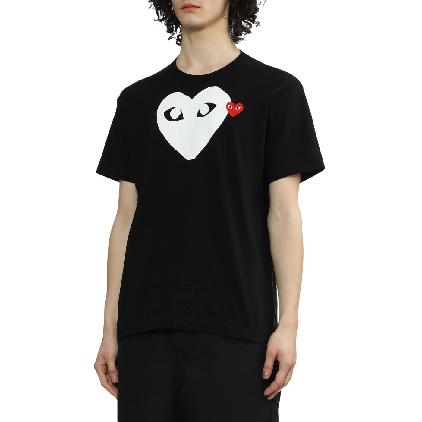 Comme Des Garcons T-Shirt Double Heart Black