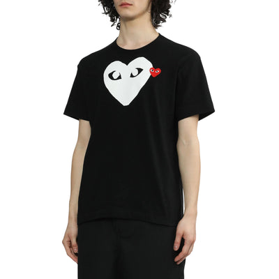 Comme Des Garcons T-Shirt Double Heart Black