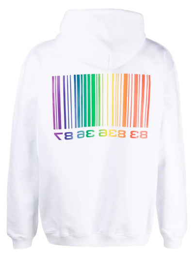 Vtmnts Sweater Rainbow Barcode Hoodie White