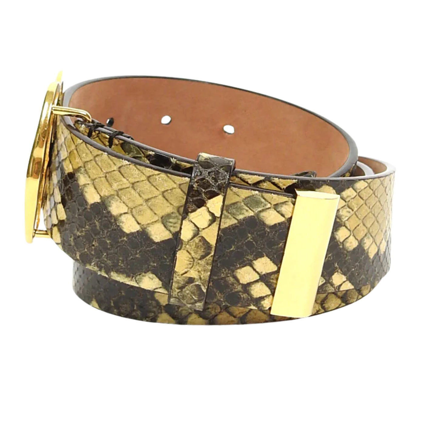 Bally Belt Two Tone Print Tan-Brown