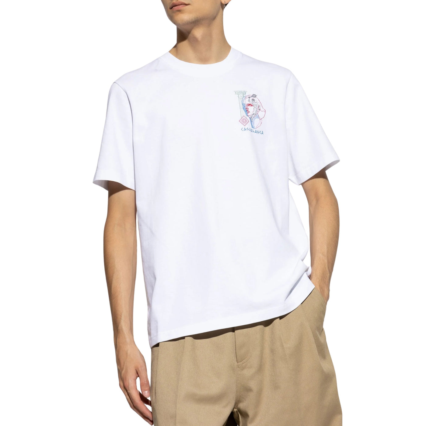 Casablanca T-Shirt Lab Screen Tennis Play In Progress Off-White