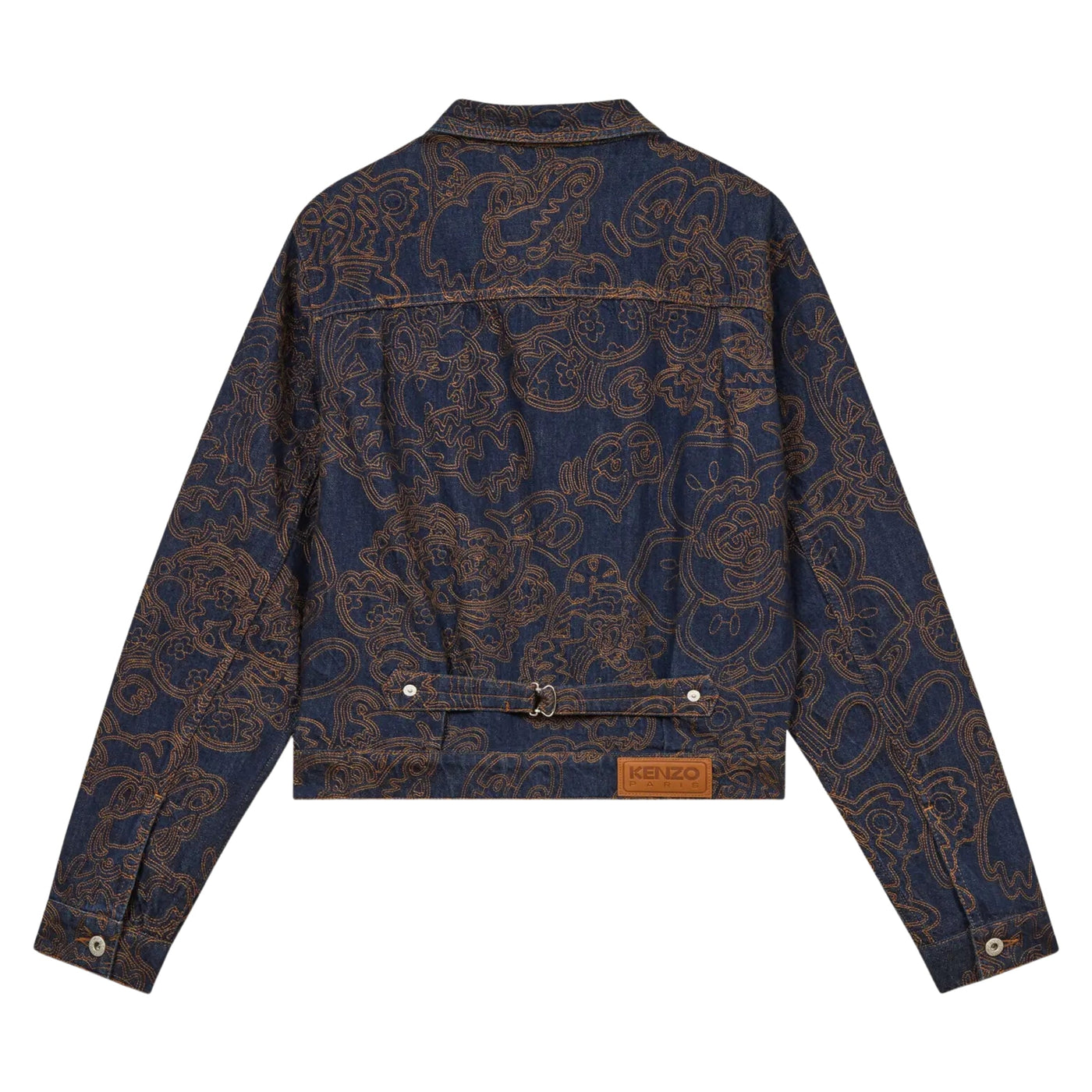 Kenzo Jacket Allover Print Denim Blue-Brown