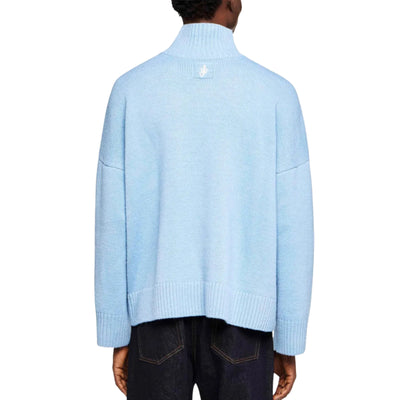 Jw Anderson Sweater Two Tone Patch Pocket Ivory-Sky Blue