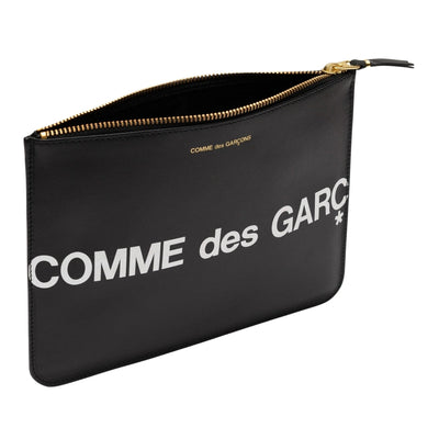 Comme Des Garcons Wallet 2-Zip Logo Black