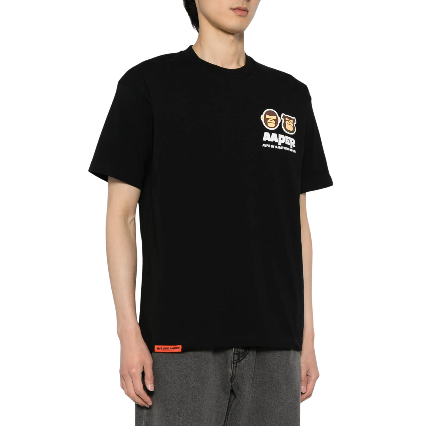 Aape T-Shirt Graphic Print Logo Black