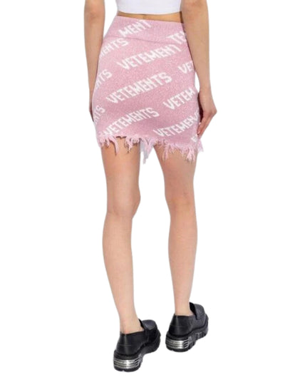 Vetements Skirt Allover Logo Pink