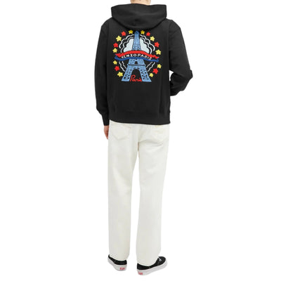 Kenzo Hoodie Embroidered Logo Black