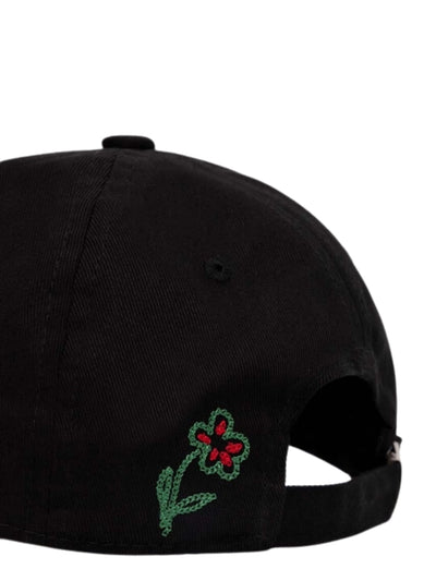Drole De Monsieur Cap Slogan Flower Black