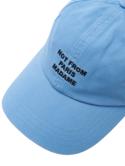 Drole De Monsieur Cap Slogan Print Light Blue